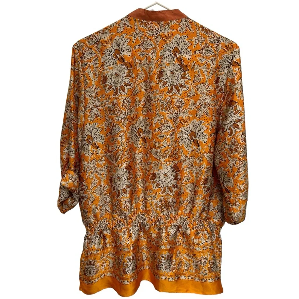✨3/$15 Banana Republic Heritage Boho Floral Top Button Front Peplum Blouse - Picture 9 of 13